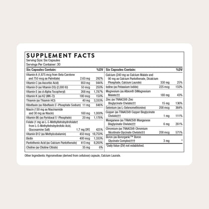 - Women'S Multi 50+ - Comprehensive Daily Multivitamin with Vitamins A, B6, B12, C, D, E, K, Zinc & More - Support Heart, Brain, Bone & Immune Health* - 180 Capsules