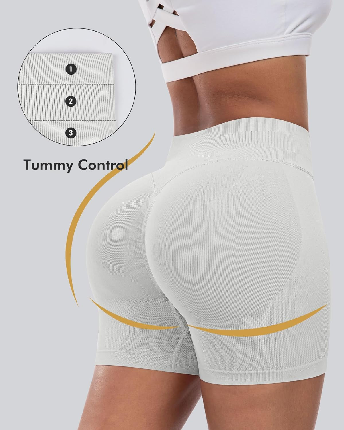 Workout Gym Biker Shorts, High Waisted Butt Lifting Scrunch Butt Sports Seamless Shorts Sets 4 Piece