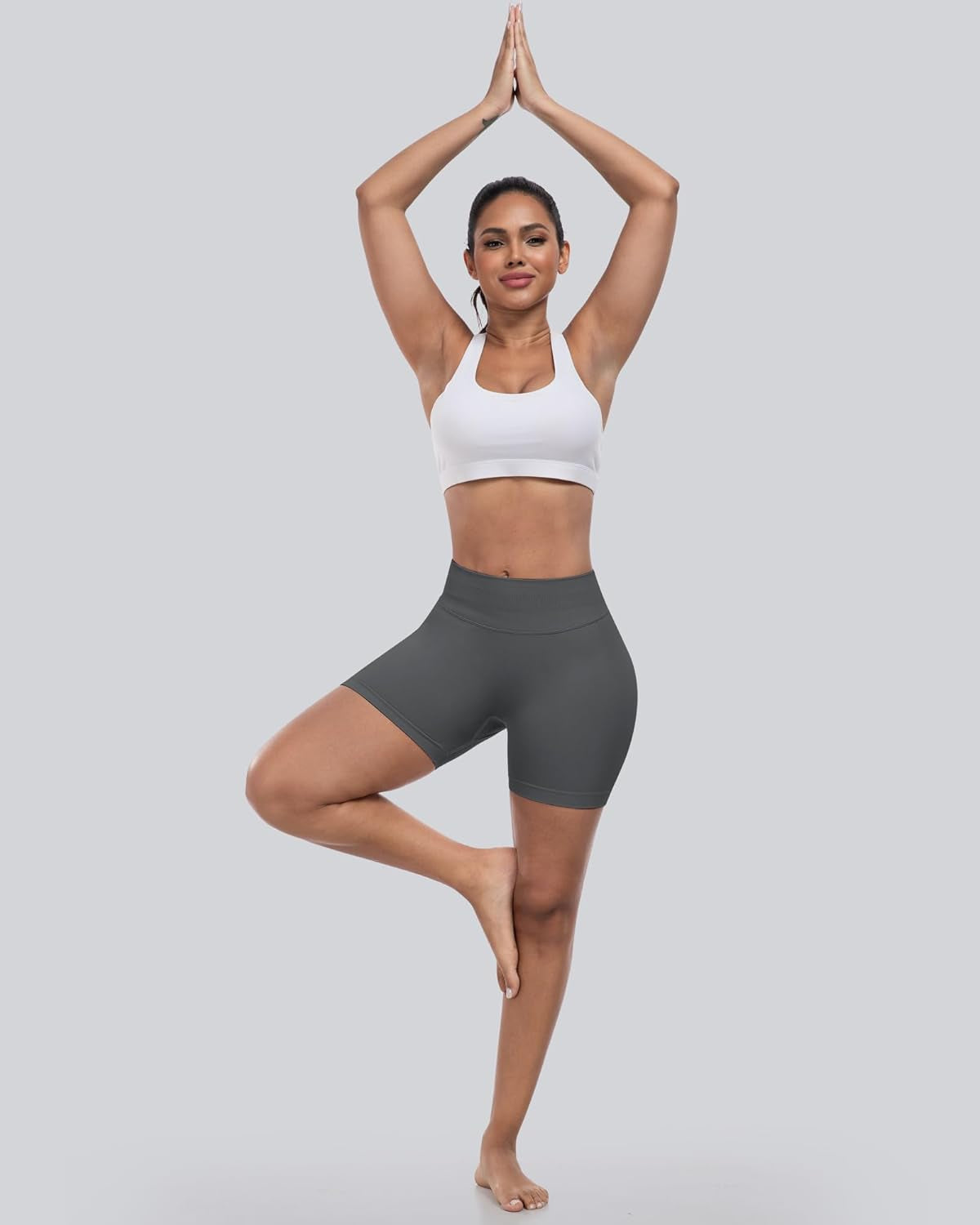 Workout Gym Biker Shorts, High Waisted Butt Lifting Scrunch Butt Sports Seamless Shorts Sets 4 Piece